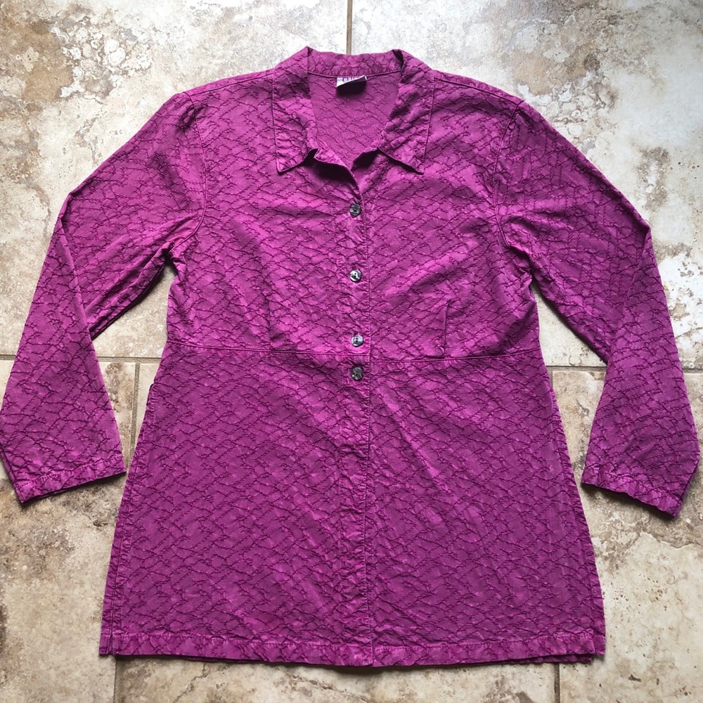 Suede Feel Embossed Tunic Top
